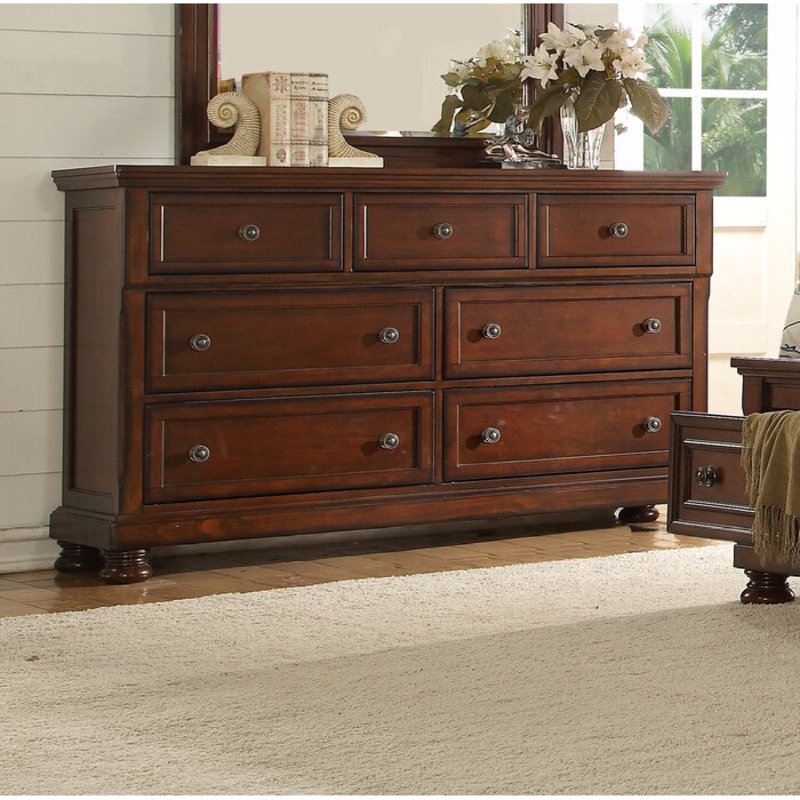 Eedie 39'' H 7-Drawer Wood Double Dresser