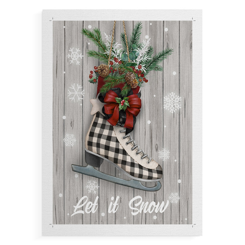 Patins de Noël - Impression sur toile seulement - NON-CADRE, H 27 po x l 18 po