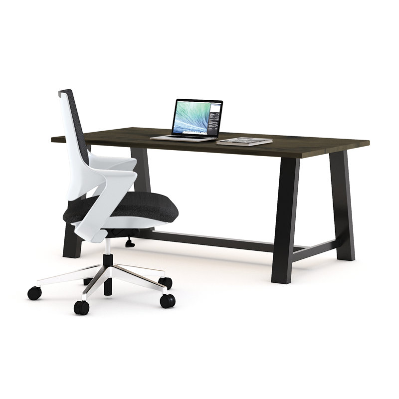 Midtown Solid Wood Breakroom Table, Barnwood, 30" H x 108" L x 36" W