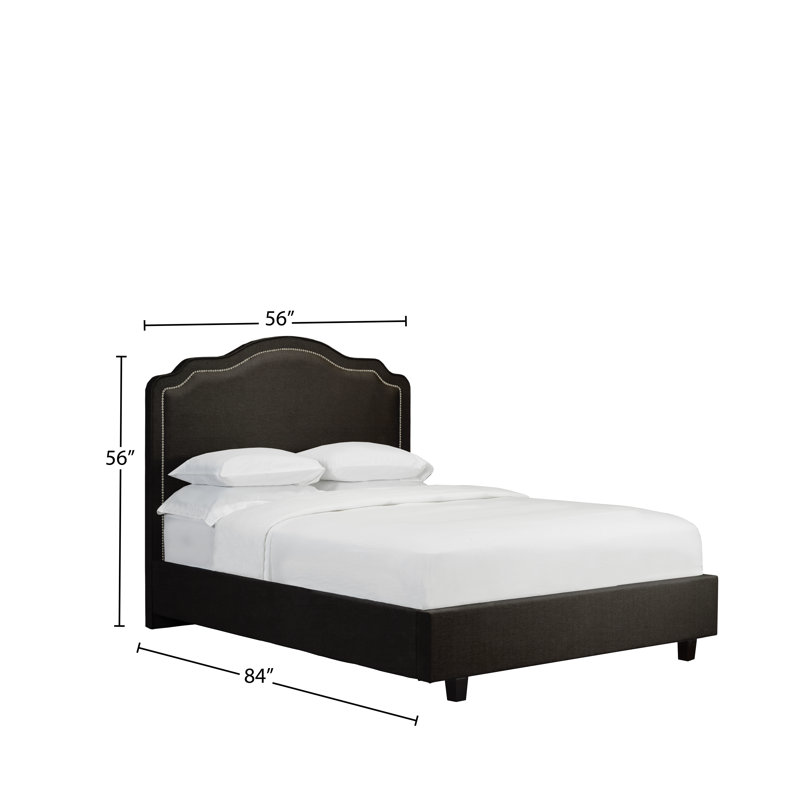 Lit plateforme avec rangement rembourré Stoneburner, Cuir - Espresso, Double