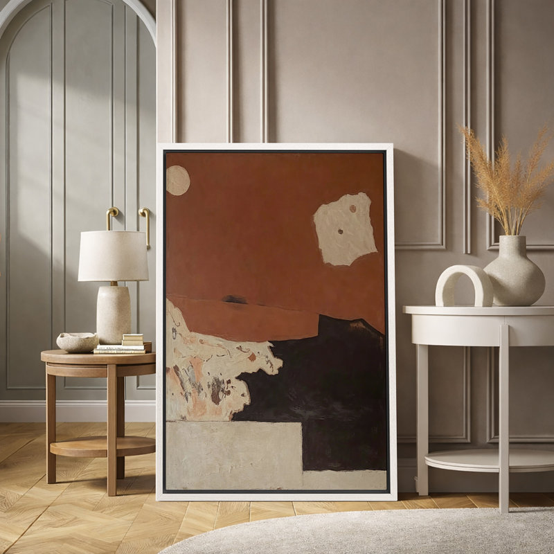 Œuvres abstraites rouges et noires, images de salon, impression sur toile encadrée, H 36 po x l 24 po x P 1,5 po, Cadre blanc