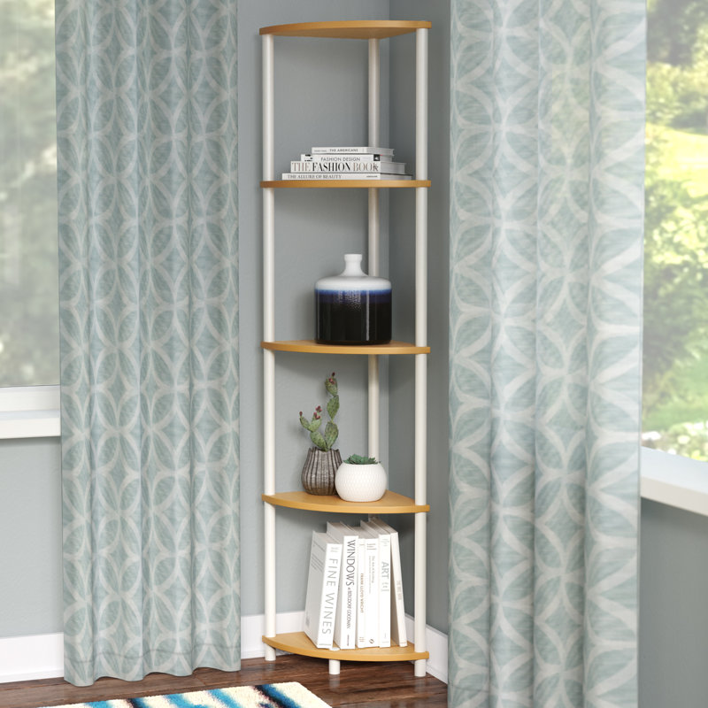 Corner Bookcase, Beech/White
