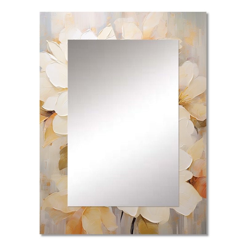 Graceful Unembellished Rhododendron I - Rhododendron Wall Mirror, Traditional Decorative Mirror, Printed Metal Art, 32" x 24"