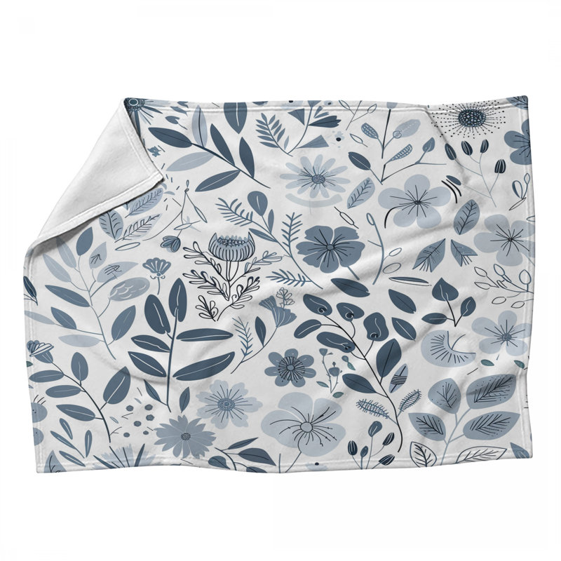 Jeté polaire Wildflowers - Jetés floraux pour canapés ou lits, L 80 po x l 60 po