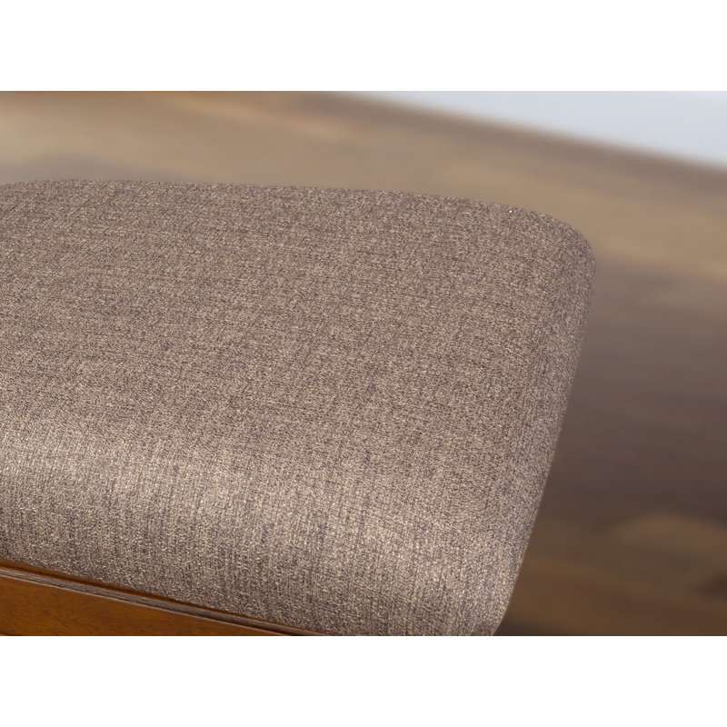 Vernon Counter Height Stool - Linen Fabric Pub Height Wooden Chairs, Set of 2, Mahogany, Mahogany