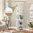 Five-Tier 360° Rotating Bookshelf Narrow And Tall Round Design Suitable For Bedrooms Living Rooms And Offices. White