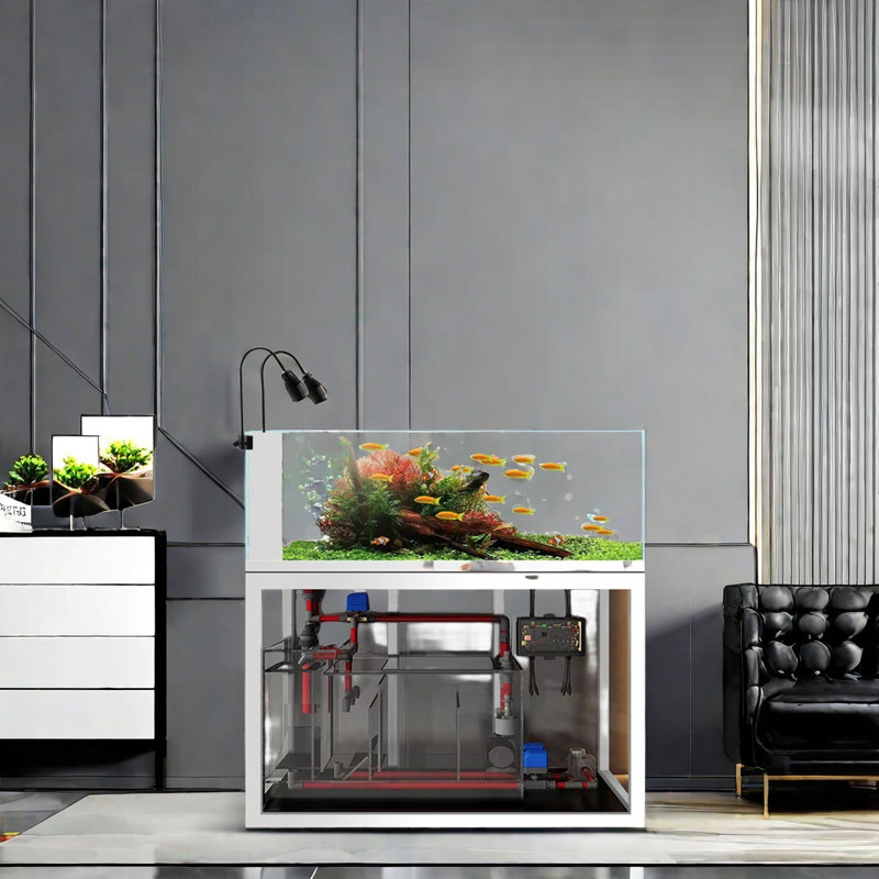 Aquarium blanc rectangulaire minimaliste blanc