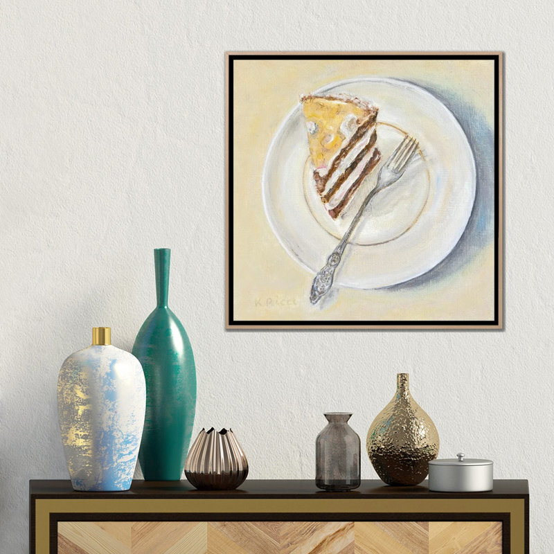 «That dernier morceau de gâteau», reproduction d'art murale - toile encadrée, 18" x 18", Framed Canvas, Beige