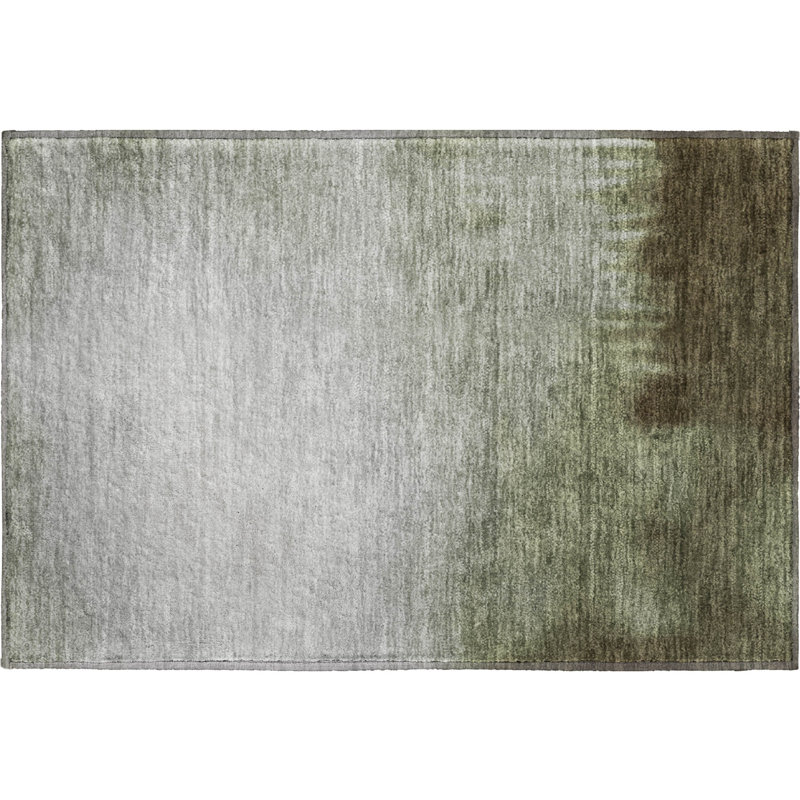 Premium Machine Washable Mayfield AMF2420 Ombre Rug, Celery, 2'6" x 3'10"