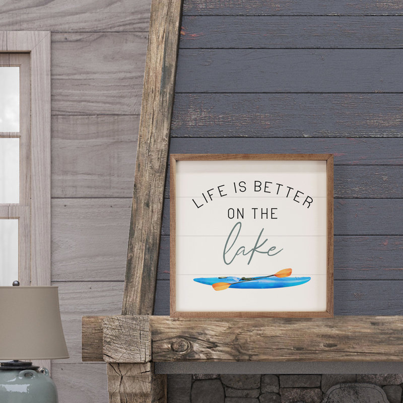 Life Is Better On The Lake Kayak White, H 4 po x l 4 po