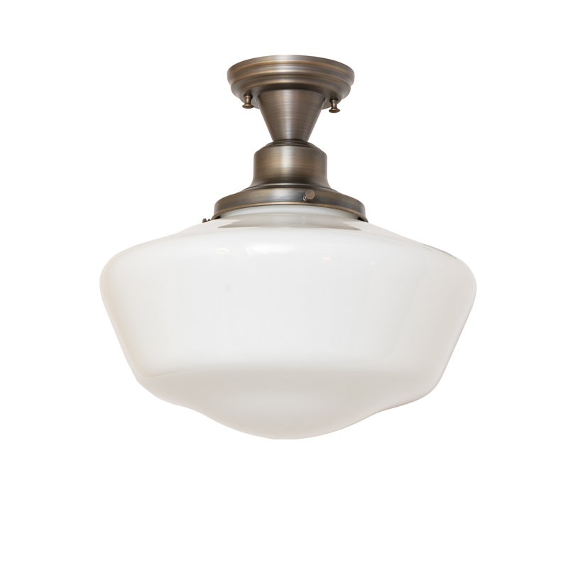 1 - Light Flush Mount, Antique Brass