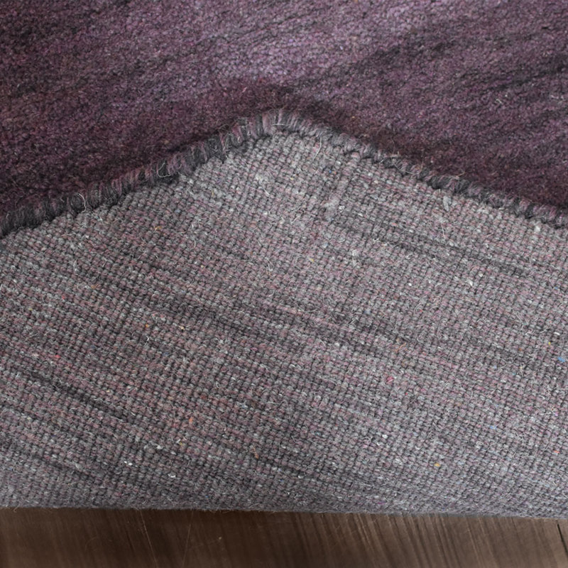 Tapis écologiques en laine nouée à la main de style tissé à la main Manns - Octogone, couleur mauve, motif uni uni, tapis épais antidérapants faits à la main pour salon, chambre à coucher
