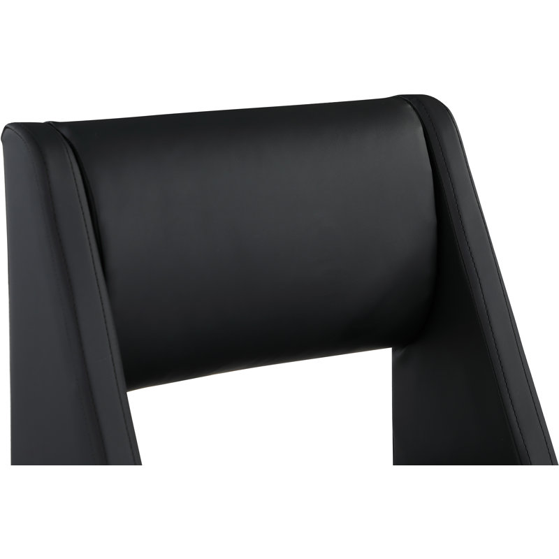 Jayce Stefania Faux Leather Dining Chair, Black Vegan Leather