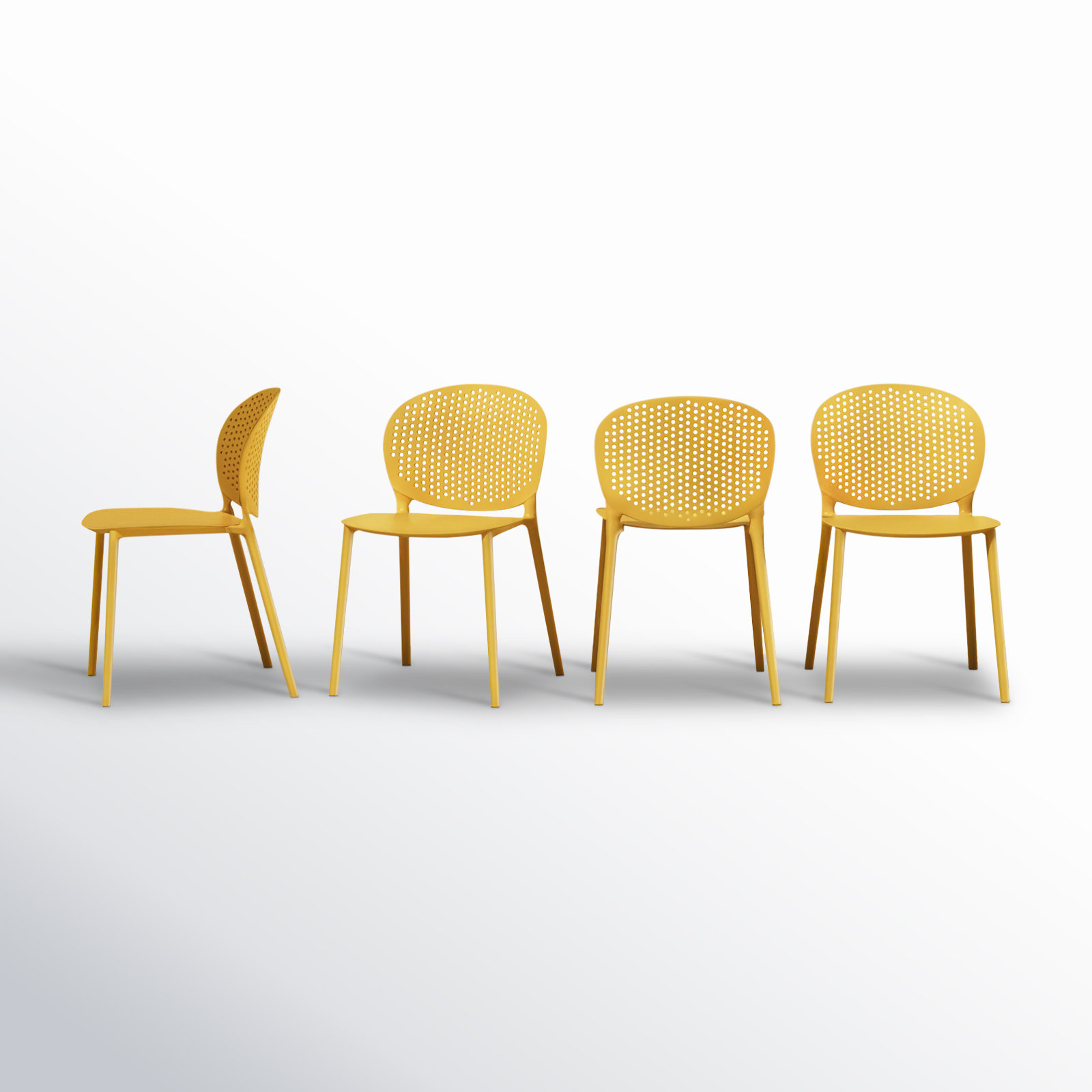 Iben Stackable Patio Side Chair, Ginger