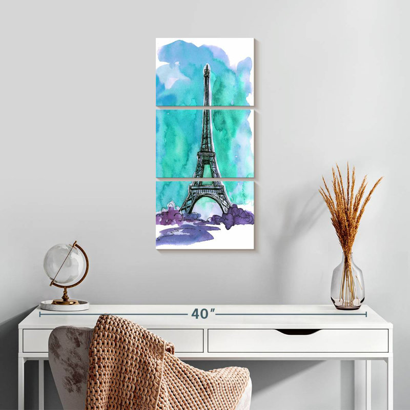 Blue Sky Eiffel Tower, 27" H x 12" W