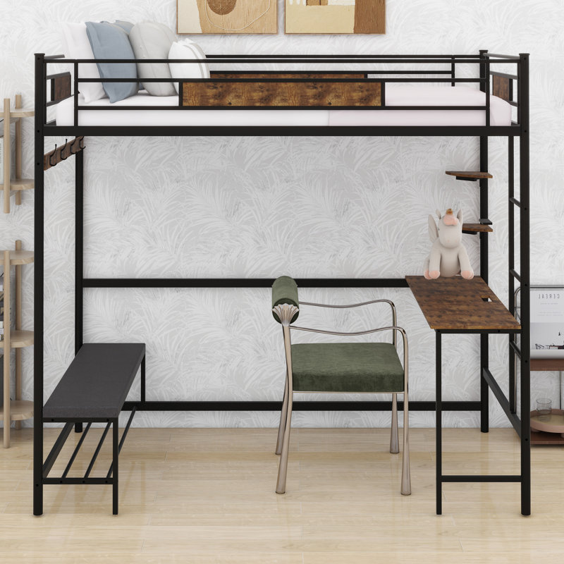 Sturdy Loft Bed Featuring Integrated Storage And Locking Slat Design For Enhanced Stability