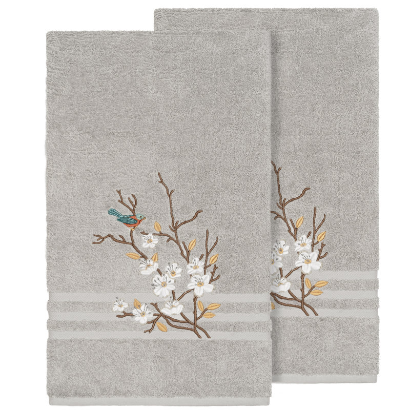 Springtime Turkish Cotton Midweight Bath Towel, Light Gray