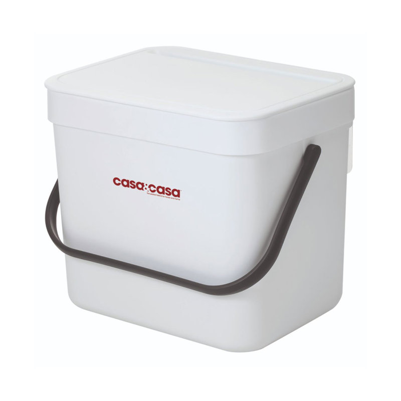 Plastic Recycling Bin, White, 25cm H x 20cm W, 5