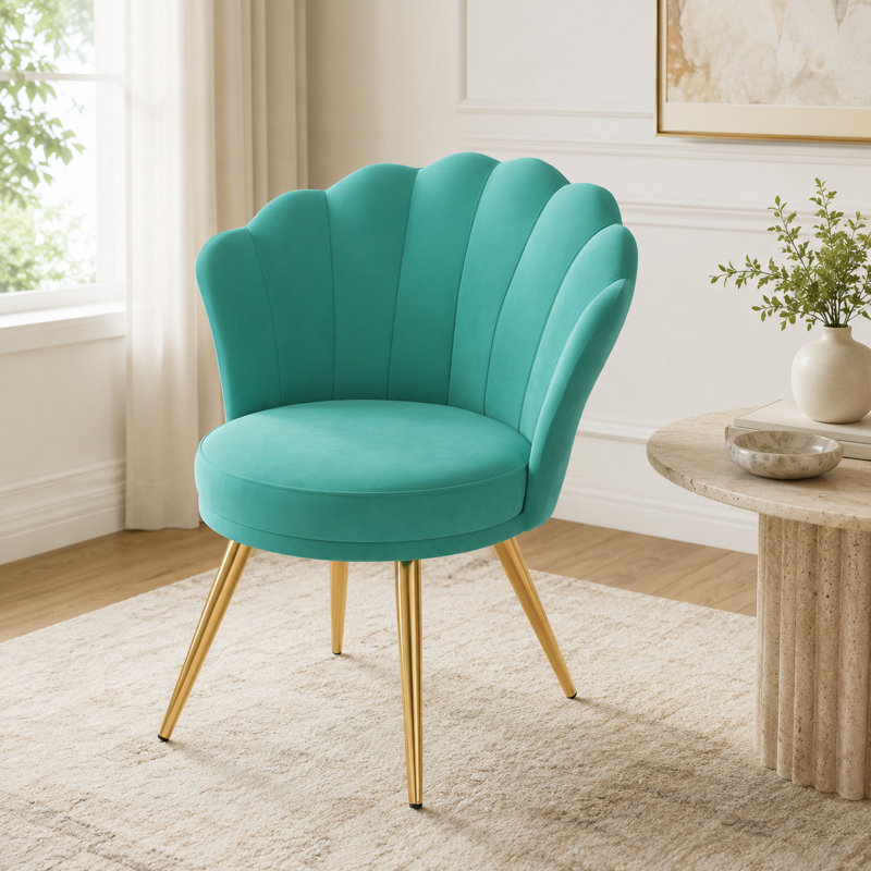 Upholstered Accent Chair, Cyan