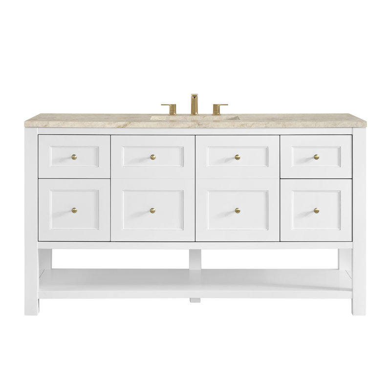 Breckenridge 60 in. Single Vanity, Bright White, Tajnar Eclos, Widespread