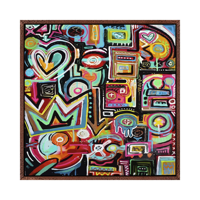 Magnetic Fields 1 Piece Wall Art on Canvas, 66.04 cm H x 66.04 cm W, Classic Brown Wood Framed