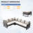 Kahlan Outdoor Patio Furniture Set, Movable Backrest Modular Sectional Sofa Set, Patio Conversation Set with 4-inch Thick Cushion for Garden Backyard Porch-374174407