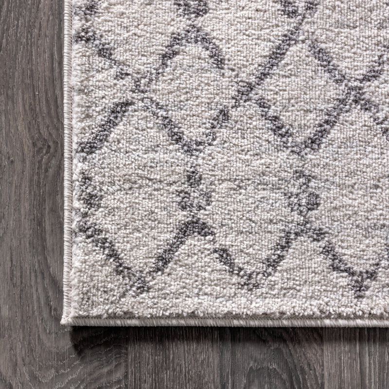 Tapis crème / gris Kateshia, Carré 6 pi