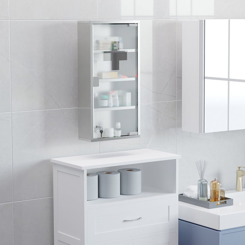 Armoire à pharmacie murale hautement sécurisée avec serrure et tablettes abondantes pour un rangement bien organisé et sécuritaire des articles médicaux essentiels