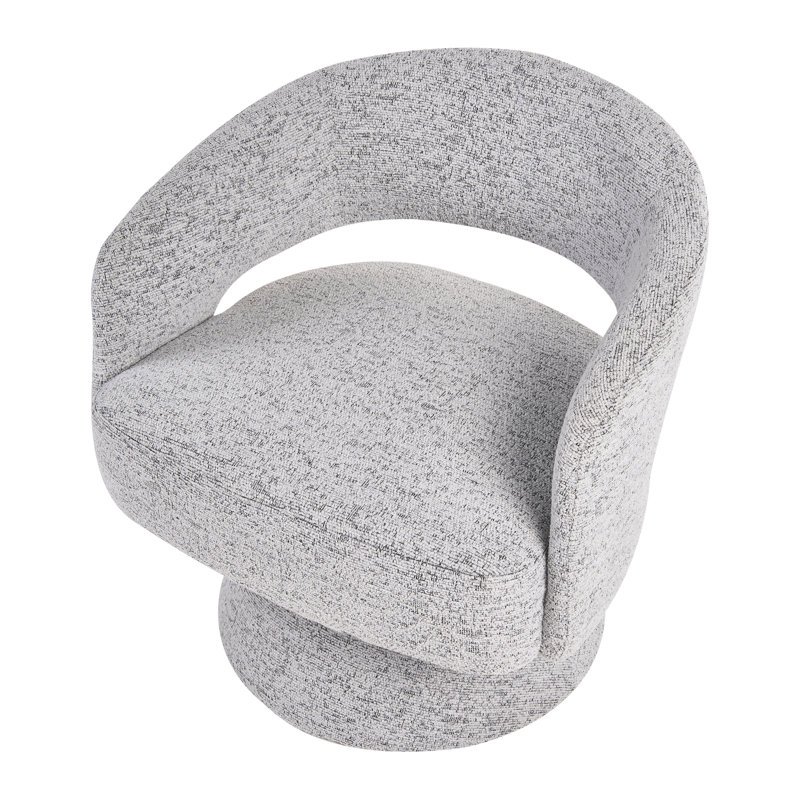 Upholstered Swivel Barrel Chair, Grey