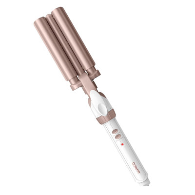 Conair Double Ceramic Deep Wave Triple Barrel Weaver 30 Heat Settings in White