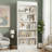 White 5-Tier Wooden Bookcase With A Farmhouse Retro Style, Featuring A Double-Grooved Design And A Wooden Base; Suitable For Offices/Libraries.-905870029