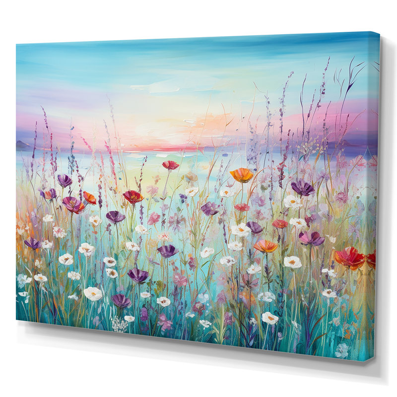 Fleurs sauvages Meadows II sur toile, H 16 po x l 32 po x P 1 po, Toile tendue