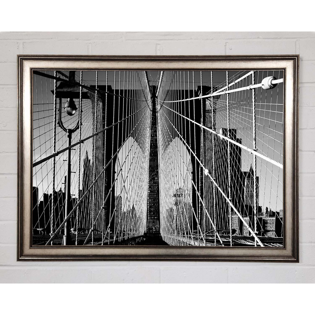 NYC Brooklyn Bridge Architect B N W - Einzelner Bilderrahmen Kunstdrucke