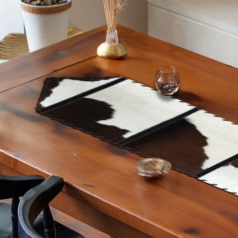 Cowhide Table Runner, 96" L x 12" D