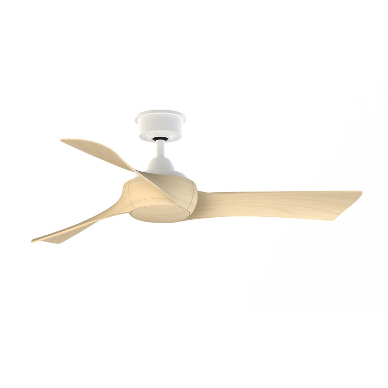 Wrap Custom 48 inch Indoor/Outdoor Ceiling Fan - Matte White with Natural blades, Matte White, Natural