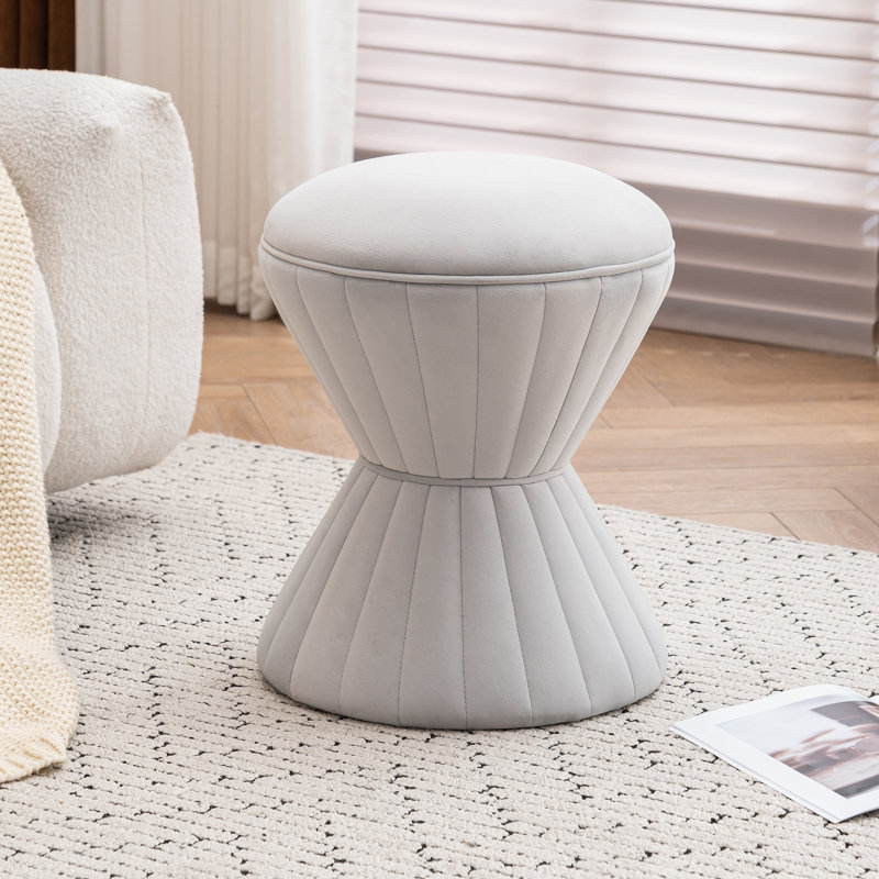  Repose-pieds de tabouret d'appoint capitonné Konsta, Gris