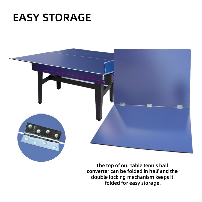 Plateau de tennis de table moyen pliable, H 0,48 po x l 71 po x P 35,5 po, Bleu