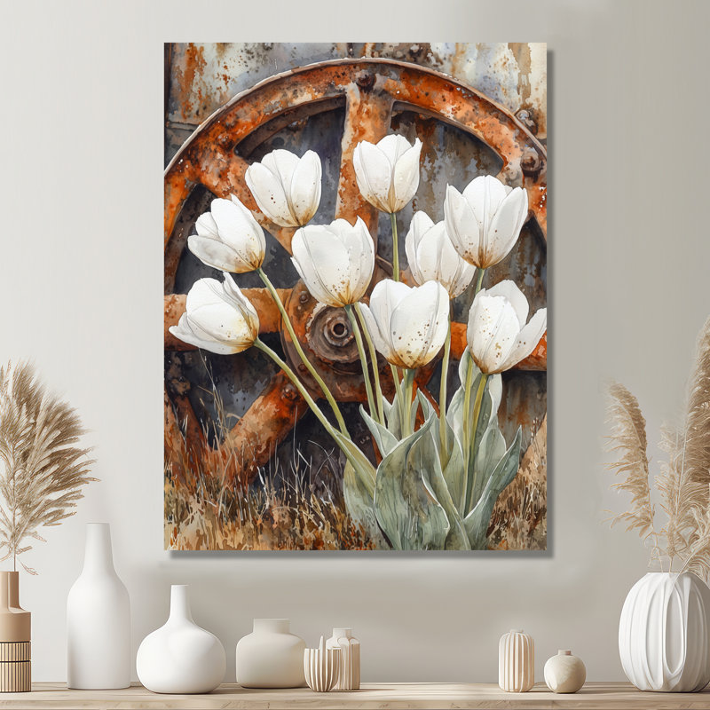 Balictar - art mural floral, Toile tendue, Ne s’applique pas, H 32 po x l 24 po