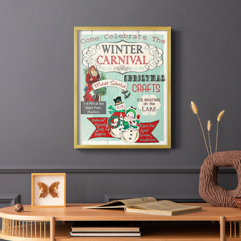 Bright Christmas Carnival, reproduction encadrée - bois massif, H 10 po x l 8 po