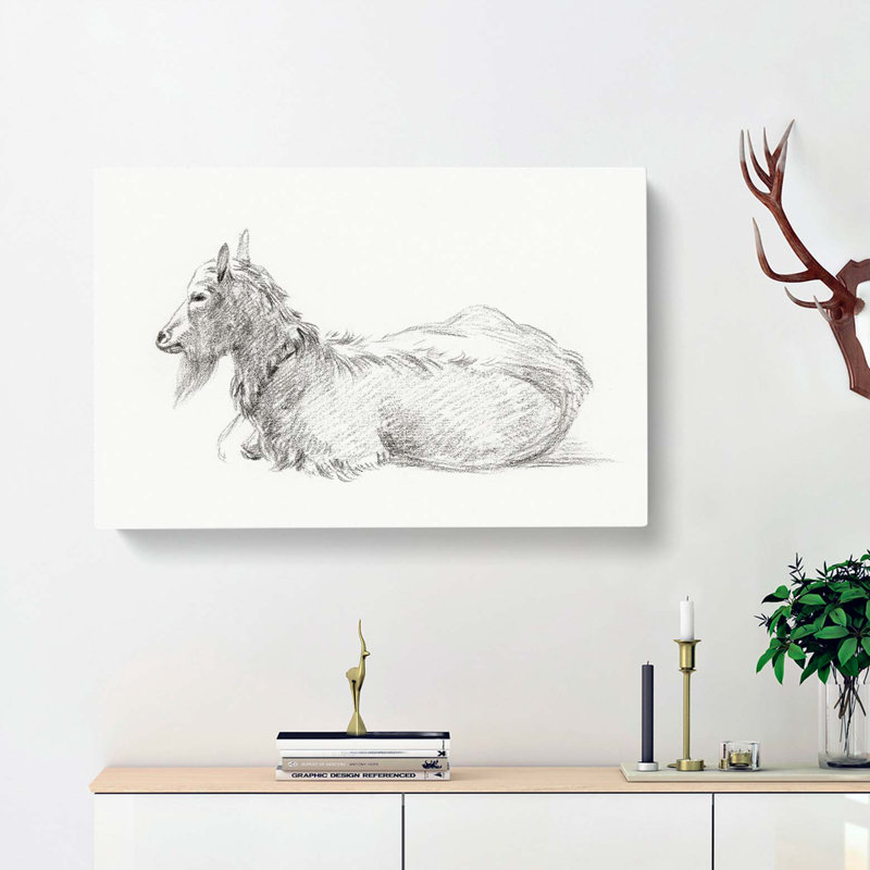 A Resting Goat by Jean Bernard - Wrapped Canvas, 50cm H x 76cm W x 3cm D