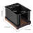 Desk Sticky Note Holder with Pen Organizer – Black Metal Office Supplies Storage with Wood Base