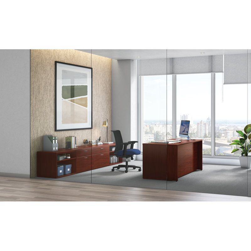HON MOD Double Pedestal Desk, Traditional Mahogany, 29"H x 72" W x 30" D