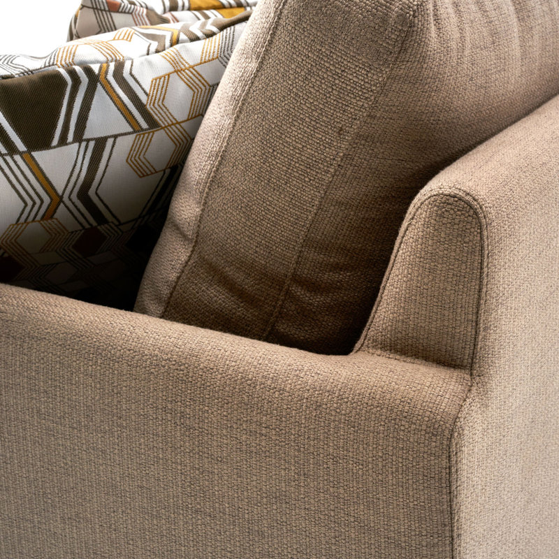 Costin Upholstered L-Shaped Sectional, Gray, Right Hand Facing