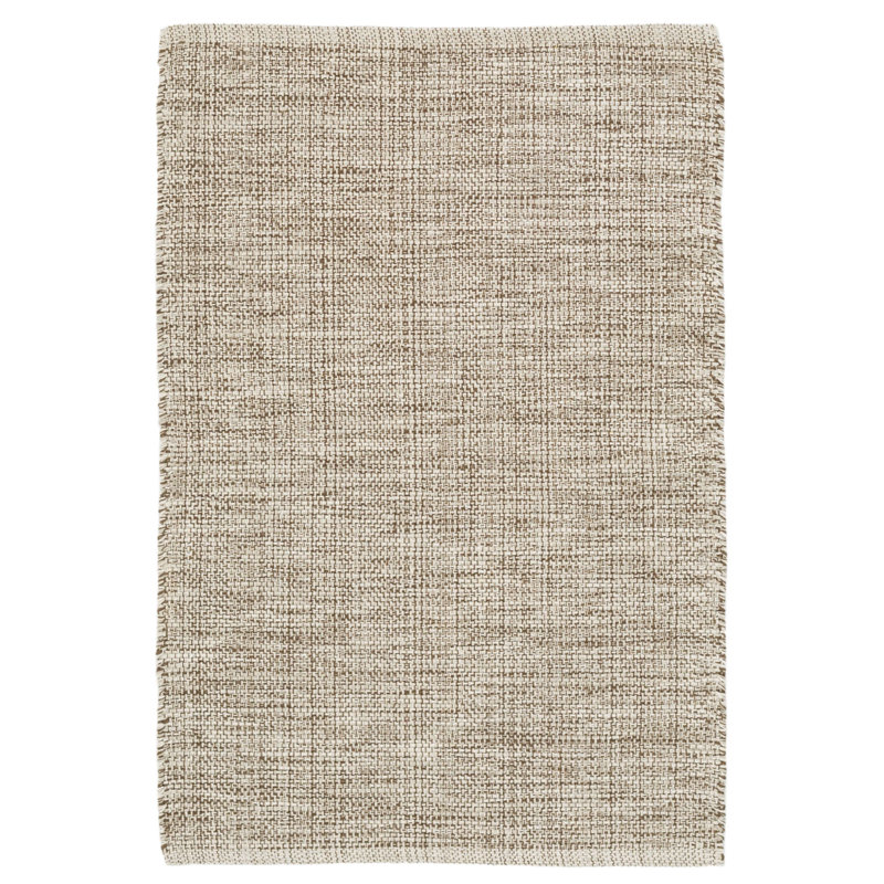 Marled Brown Handwoven Cotton Rug, Rectangle 5' x 8'