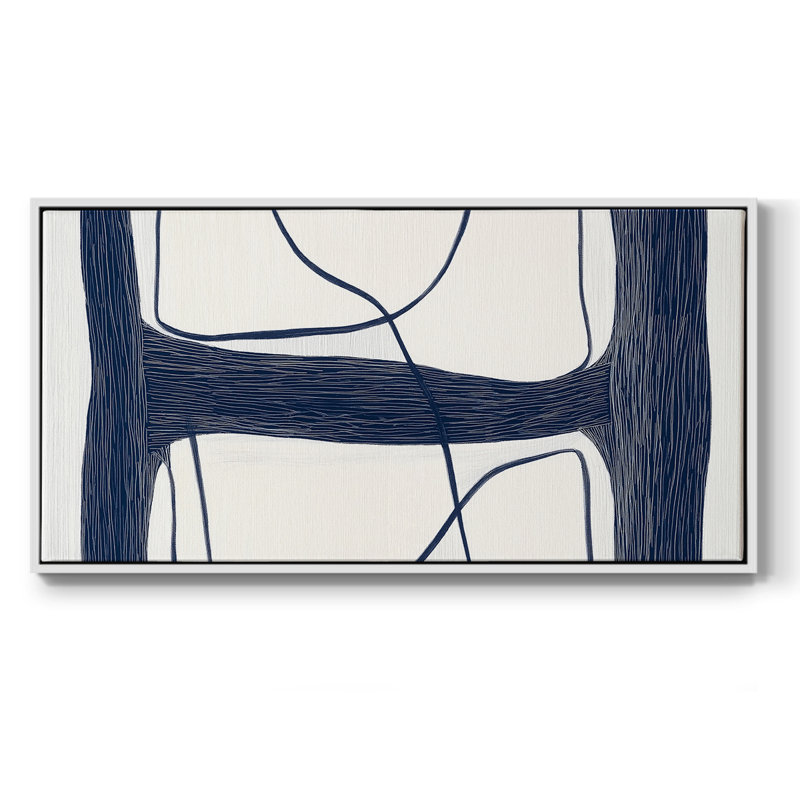 Série abstraite - DI - Toile tendue avec châssis encadré - Prêt à être accroché, H 21 po x l 41 po, Blanc