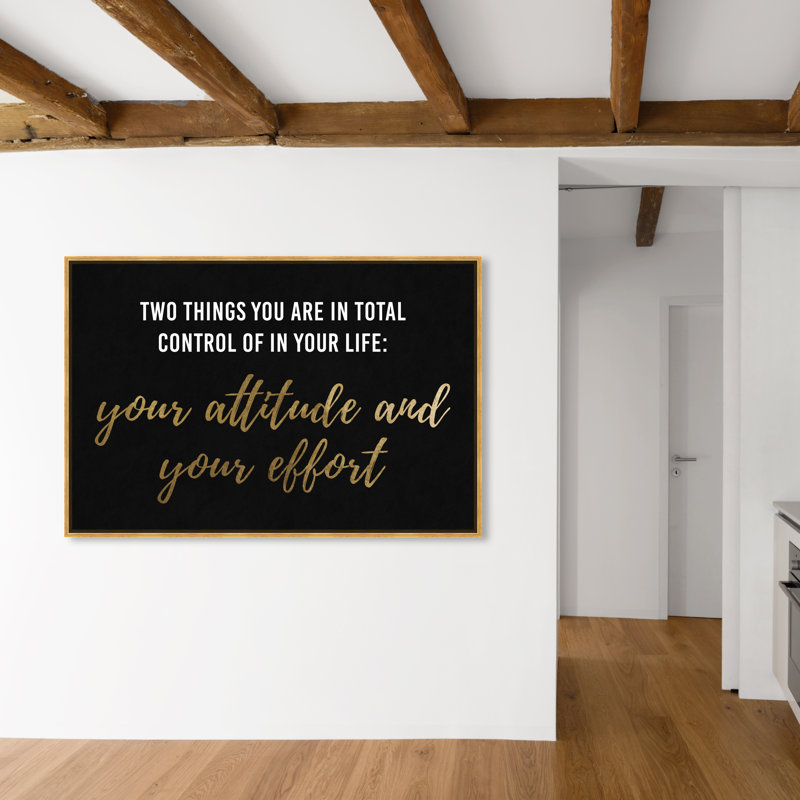«Attitude and Effort», reproduction d'art sur toile, H 30 po x l 45 po, Toile encadrée, Doré