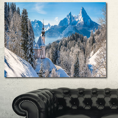 Paysage de montagne, art mural sur toile, Alpes bavaroises, reproduction d'hiver - Hiver dans les Alpes bavaroises