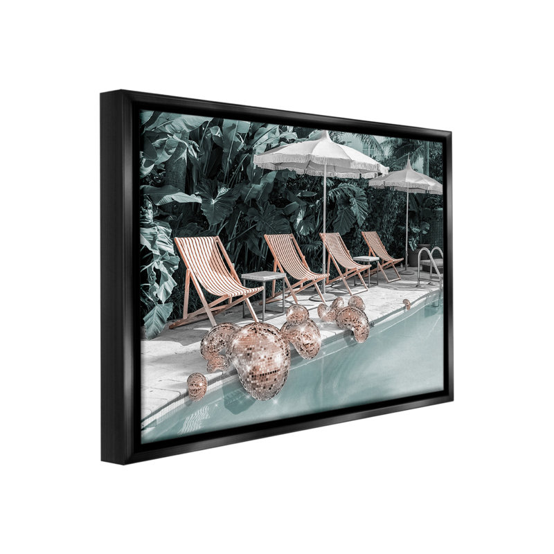 «Tropical Disco Balls Floater Frame» par Ziwei Li sur, H 17 po x l 21 po, Cadre flottant noir de jais
