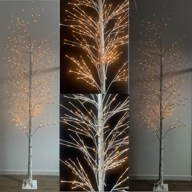 Arbre à DEL de 10 pi avec 500 Leds blanc chaud et une télécommande gratuite de 20 $ avec plusieurs modes d'éclairage. - Pré-commander maintenant pour livraison en octobre