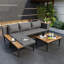 Ensemble de canapé en L avec coussins amovibles et table basse Patio Conversation-98344257